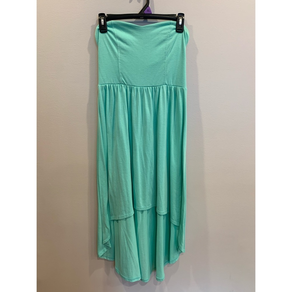 High Low Aqua Strapless Dress!